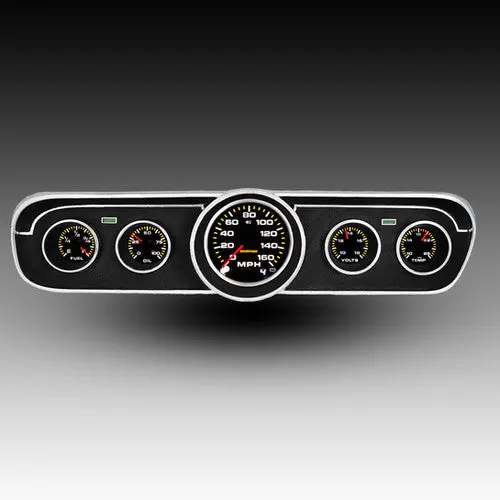 Intellitronix Led Analog Gauge Cluster Set With Black Faceplate For 1965-1966 Ford Mustang With Speedometer Sending Unit 1