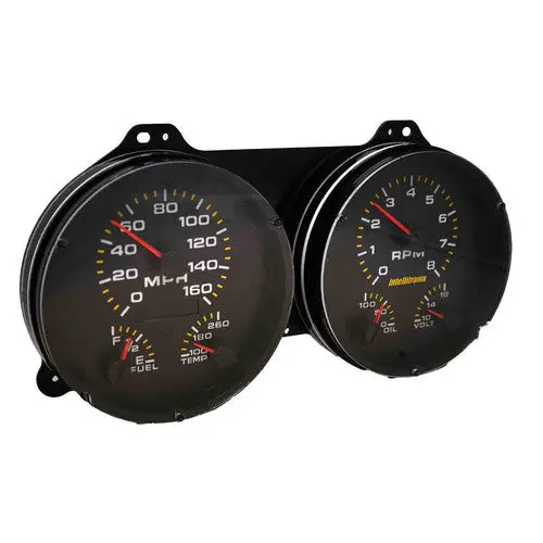 Intellitronix Led Analog Gauge Cluster Set With Black Faceplate For 1967-1968 Chevrolet Camaro / Firebird 2