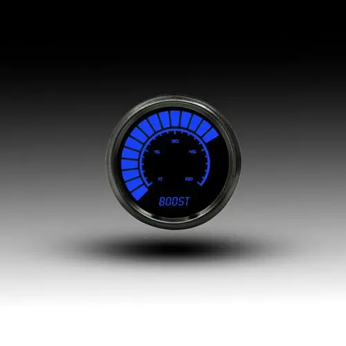 Intellitronix Led Digital Bargraph Boost Gauge - Black Faceplate With Black Bezel 1