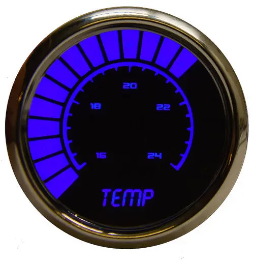 Intellitronix Led Digital Bargraph Water Temperature Gauge - Black Faceplate With Chrome Bezel 4