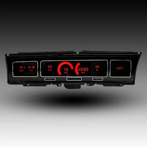 Intellitronix Led Digital Gauge Cluster Set With Black Faceplate For 68 Chevrolet Caprice / Impala 5