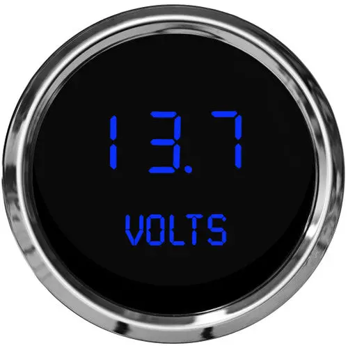 Intellitronix Led Digital Voltmeter Gauge - Black Faceplate With Chrome Bezel 1