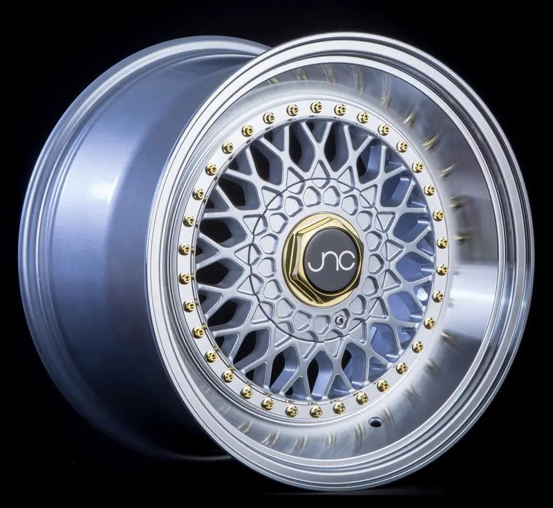 Jnc 004S Silver W/ Machined Lip W/ Gold Rivets 1