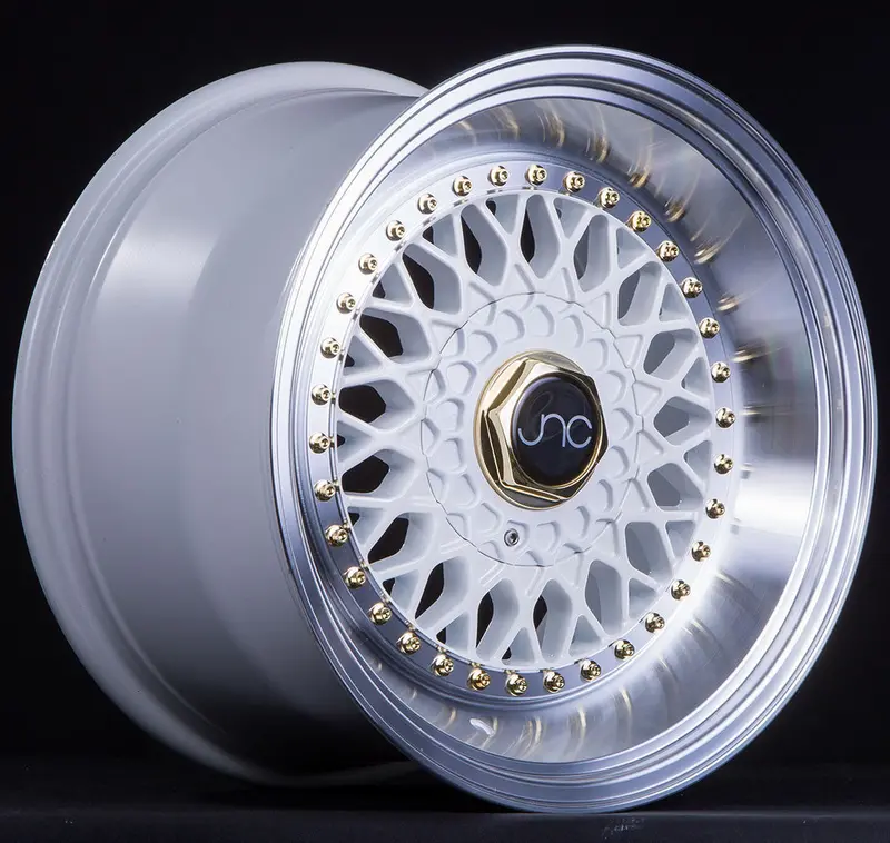 Jnc 004S White W/ Machined Lip W/ Gold Rivets 1