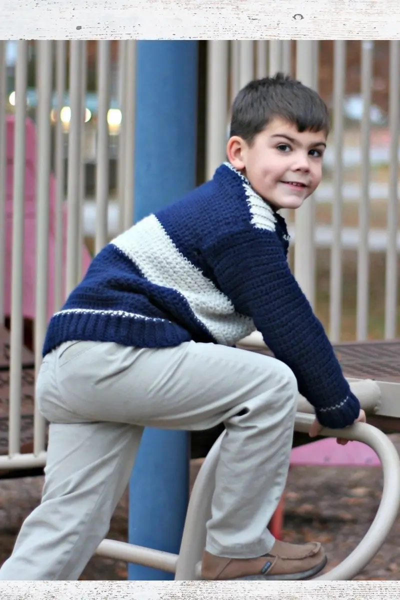 Kid's Varsity Sweater (Crochet) 2