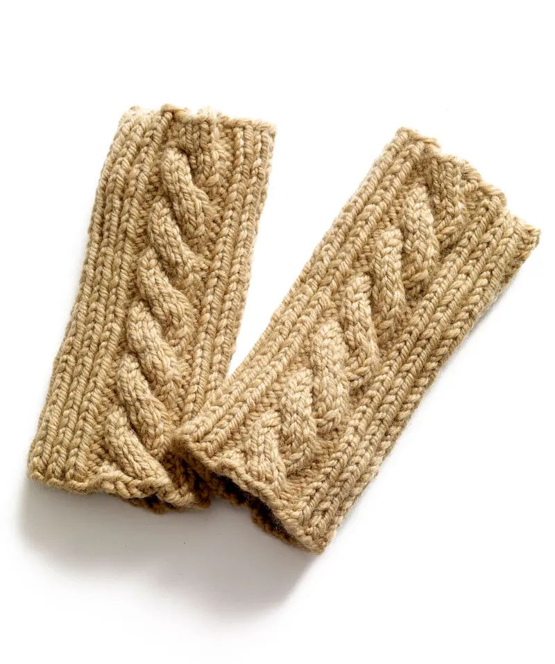 Knit Cabled Wrislets Pattern (Knit) 1
