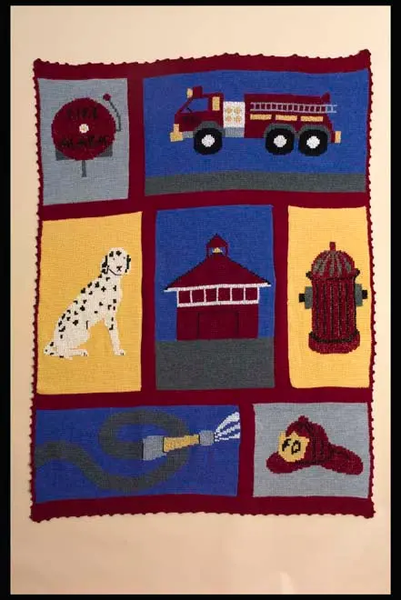 Knit Commemorative Fire Fighter Throw (Knit) 1