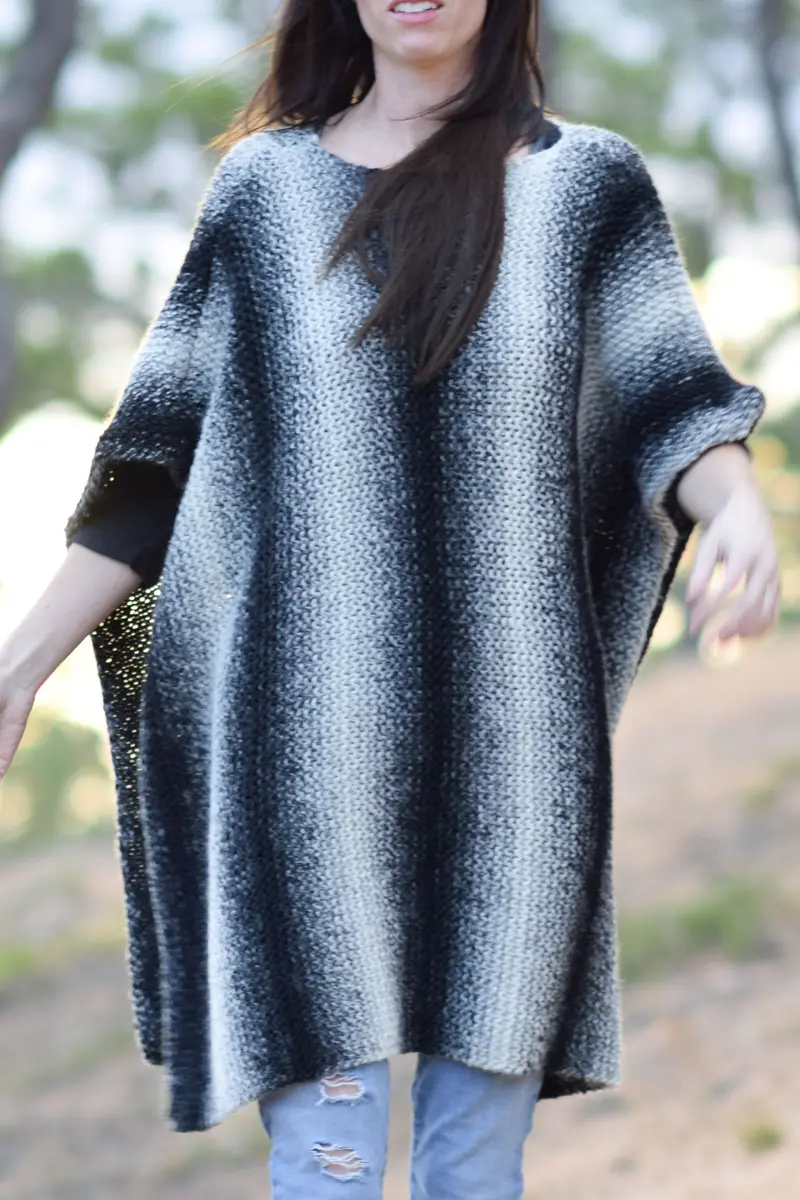 Knit Kit - Aspen Relaxed Poncho 1