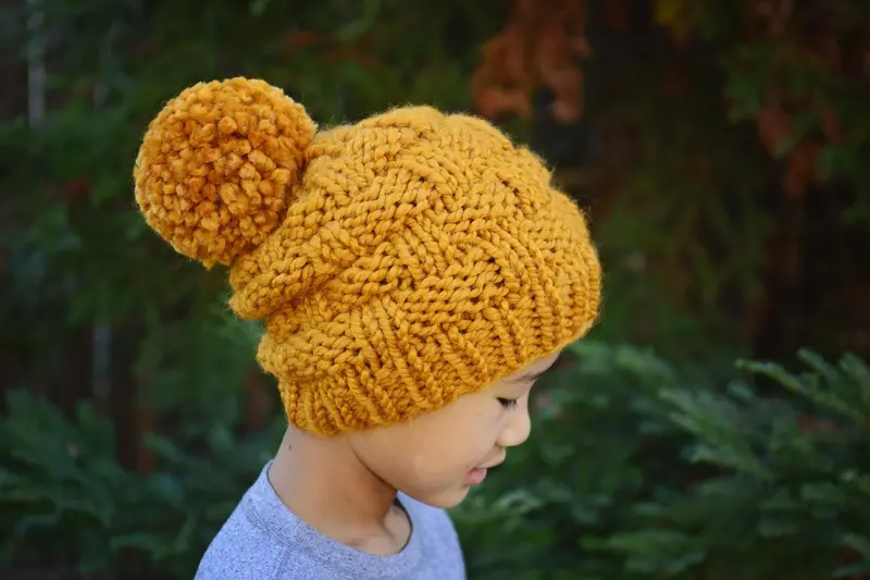 Knit Kit - Basket Weave Slouch Beanie 1