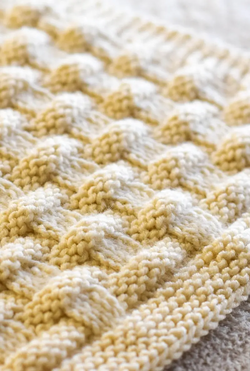 Knit Kit - Basketweave Snuggles Blanket 1