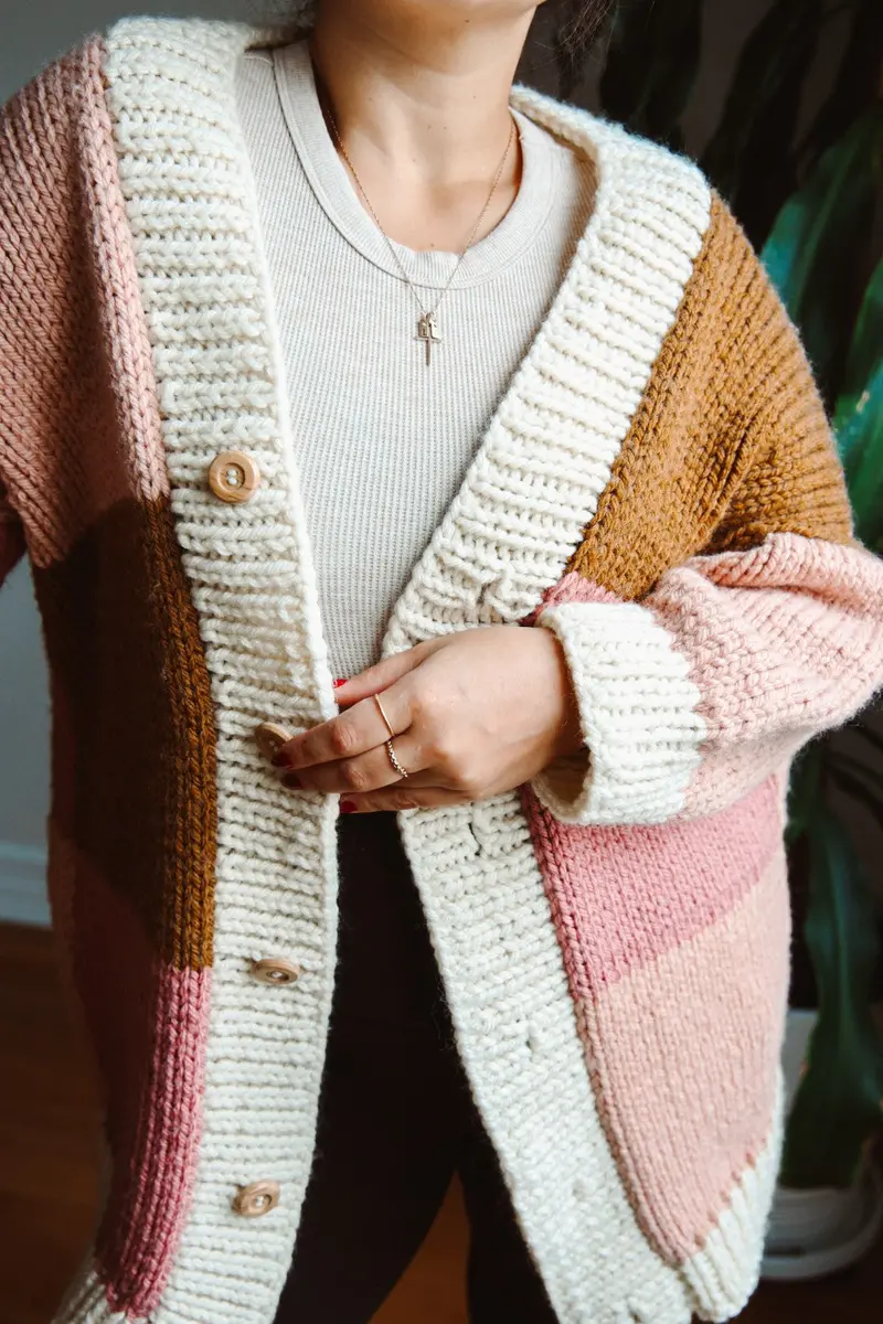 Knit Kit - Big Patchwork Cardigan 2