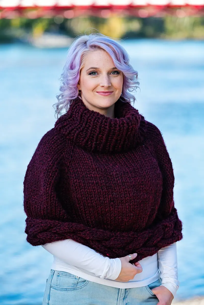 Knit Kit - Braided Poncho 2