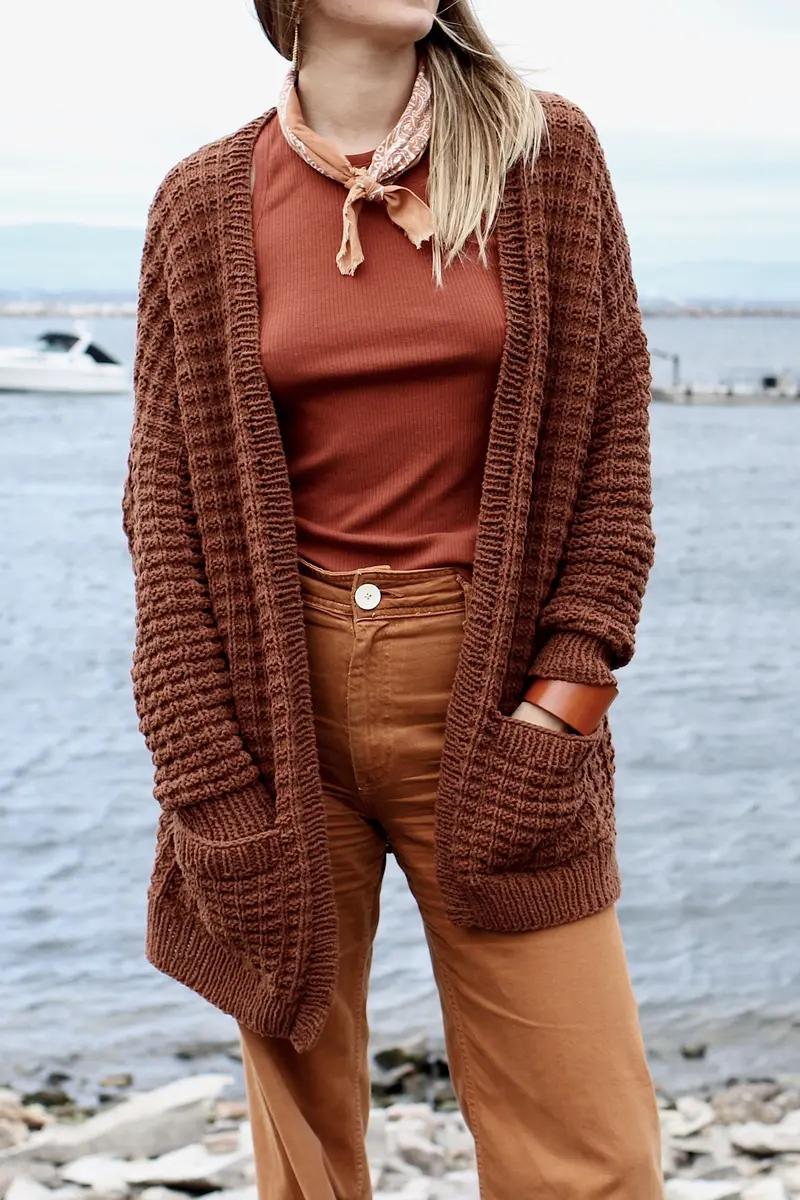 Knit Kit - Campsite Waffle Cardigan 1