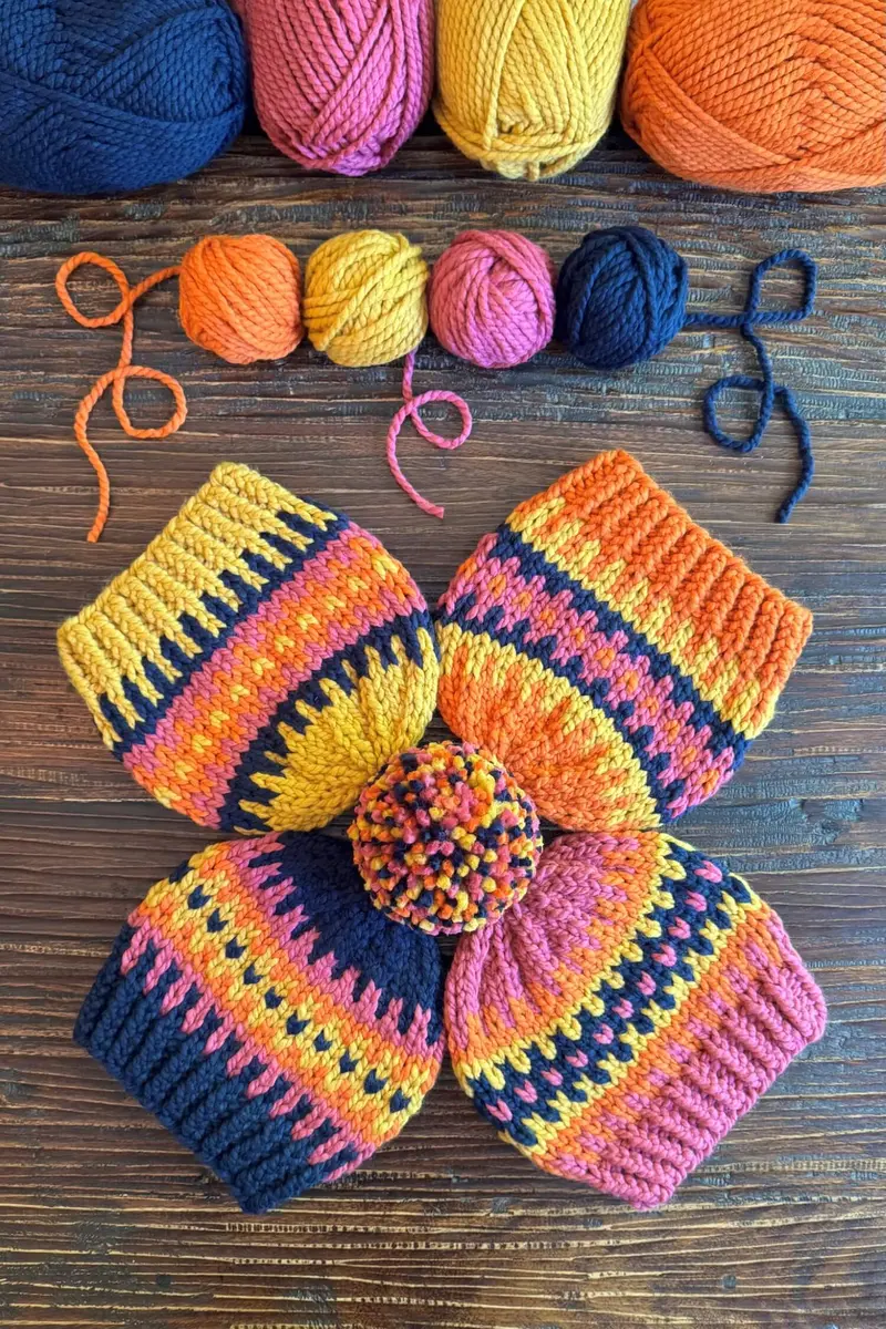 Knit Kit - Color Burst Beanie 1