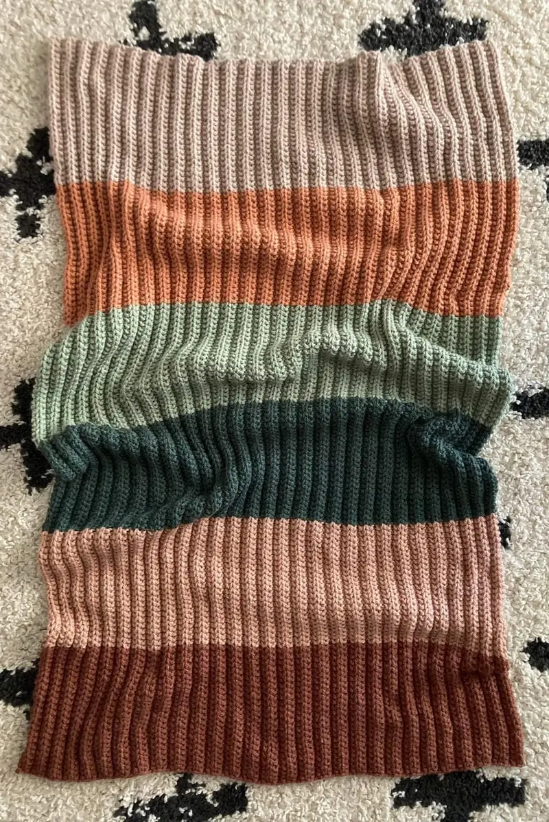 Knit Kit - Cozy Color Block Blanket 1