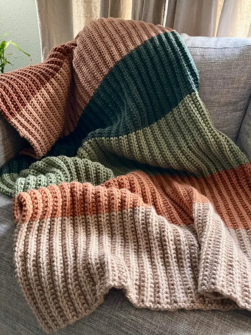 Knit Kit - Cozy Color Block Blanket 2