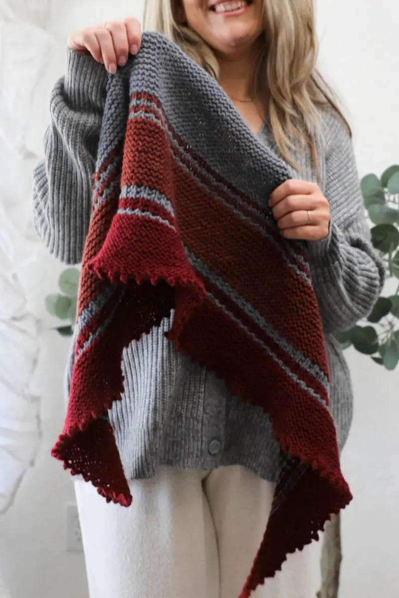 Knit Kit - Cranberry Crush Shawl 1