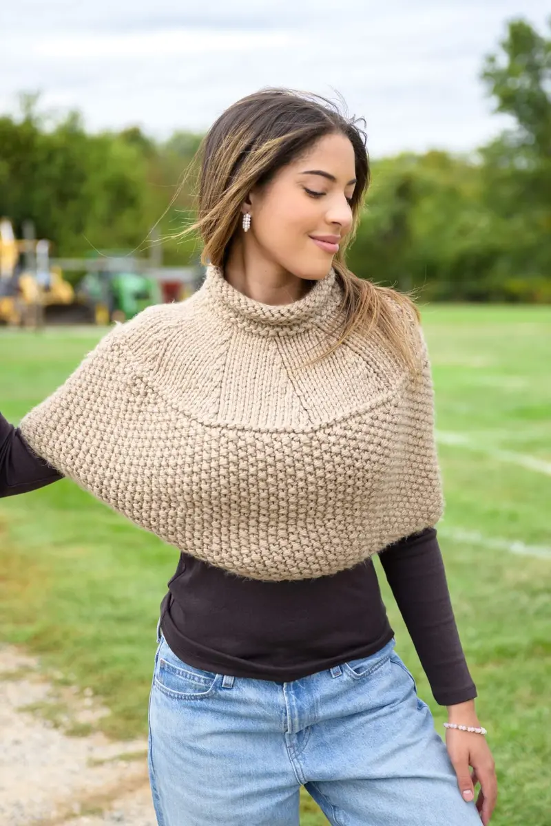 Knit Kit - Cropped Poncho 1