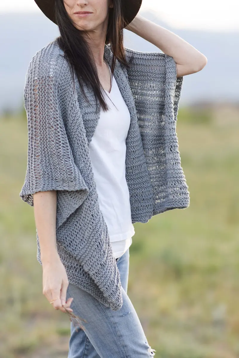 Knit Kit - Drop Stitch Cotton Poncho 1