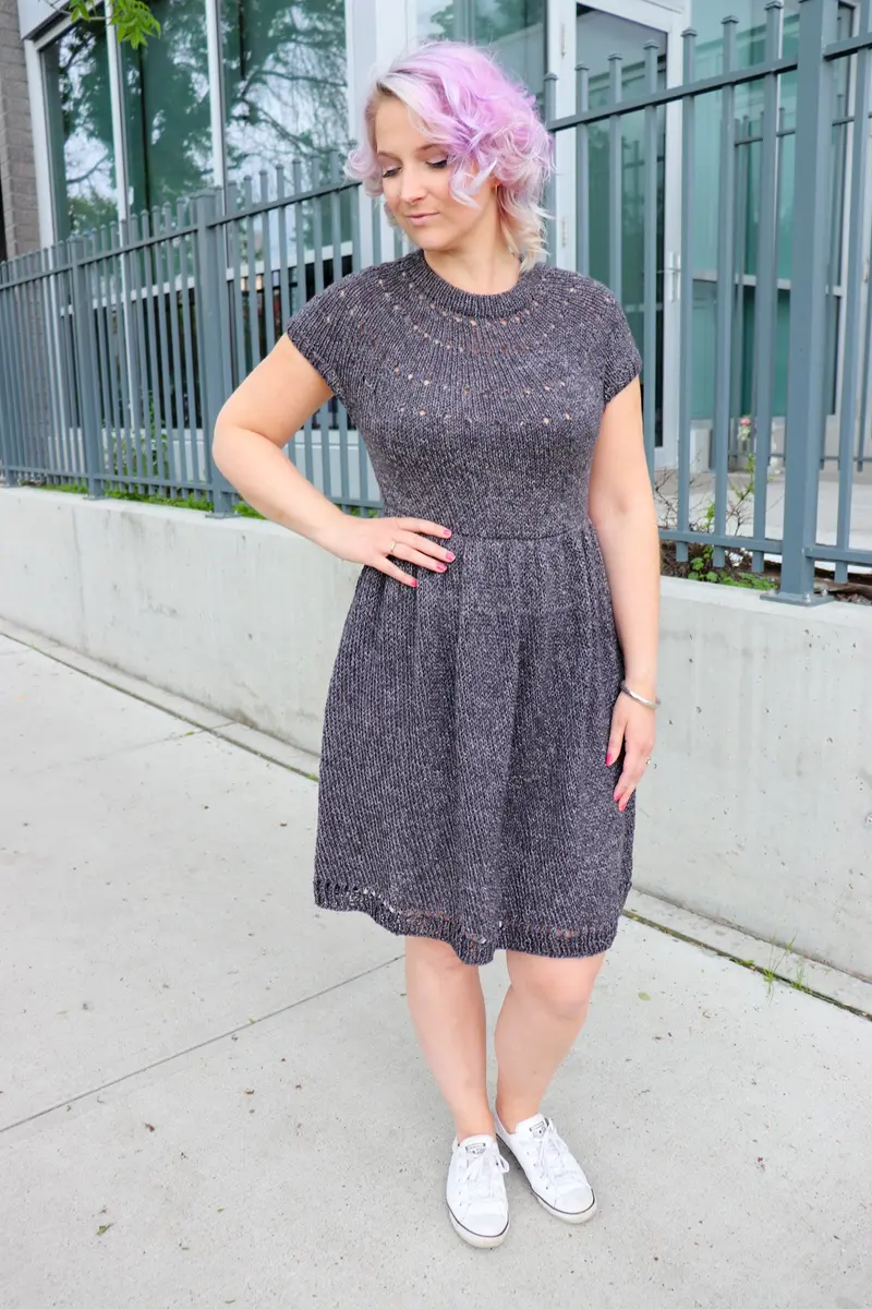 Knit Kit - Easy Eyelet Yoke Dress 1