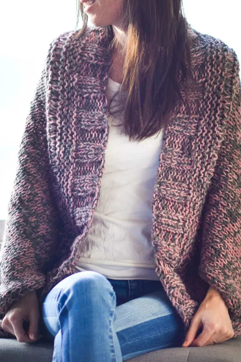 Knit Kit - Easy Relaxed Marled Cardigan 1