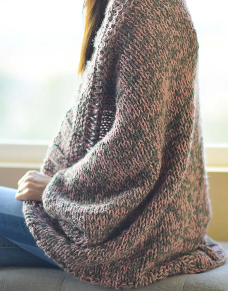Knit Kit - Easy Relaxed Marled Cardigan 2