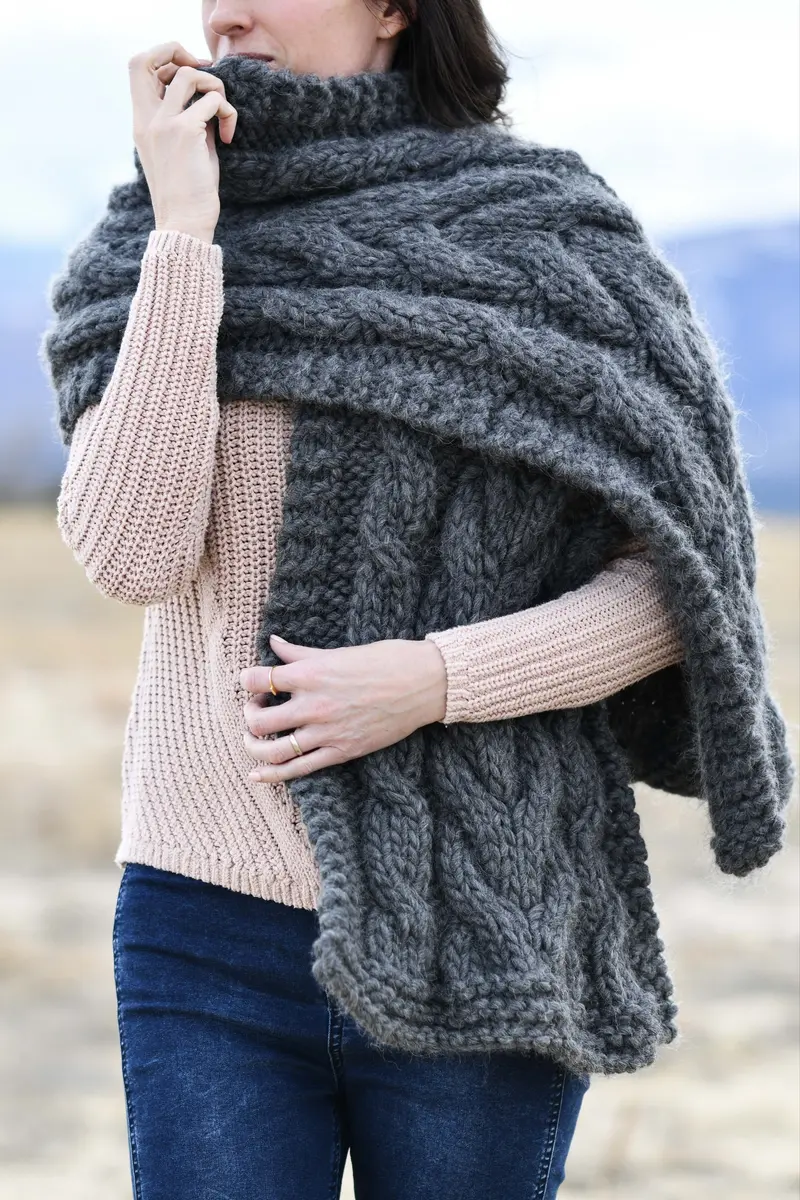 Knit Kit - Easy Winding Cables Wrap 1