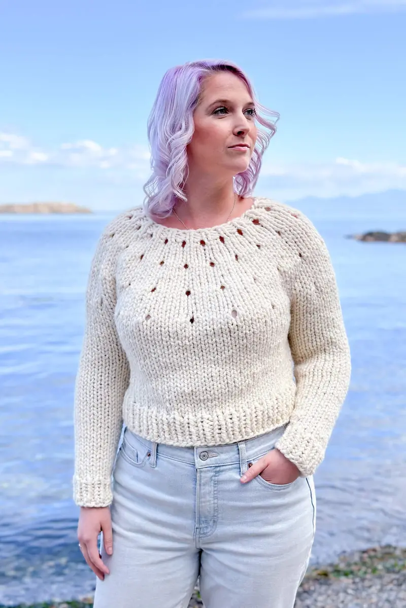 Knit Kit - Even Easier Eyelet Yoke Sweater 1