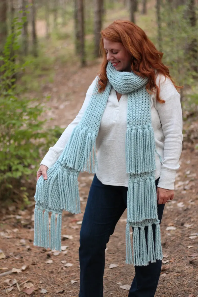 Knit Kit - Fancy Fringe Scarf 1