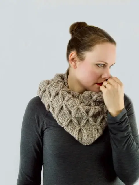 Knit Kit - Faux Cable Cowl 2