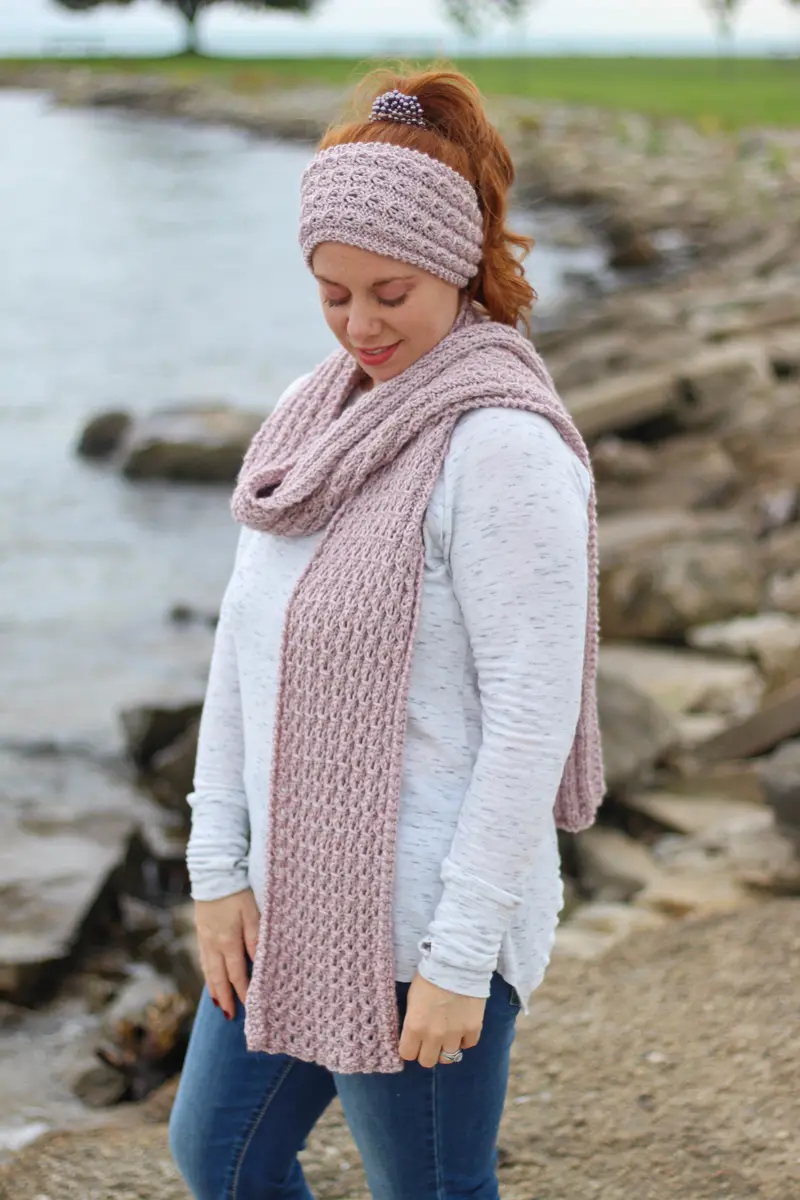 Knit Kit - Faux Cable Knit Headband & Scarf 1