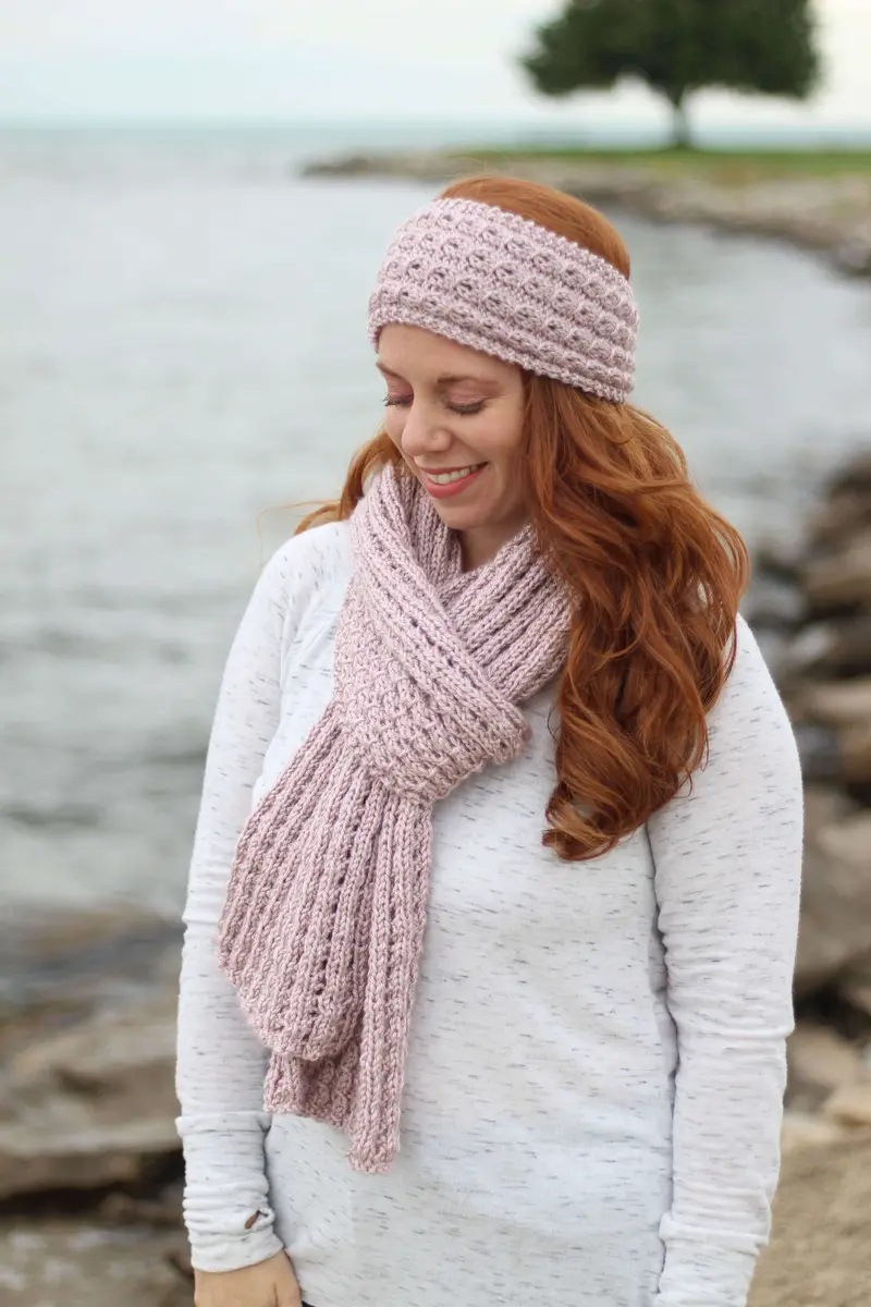 Knit Kit - Faux Cable Knit Headband & Scarf 2