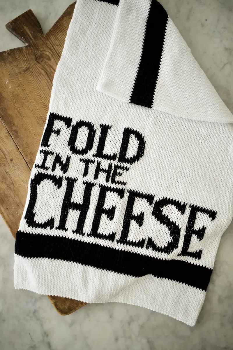 Knit Kit - Fold In The Cheese Dish Towel 1