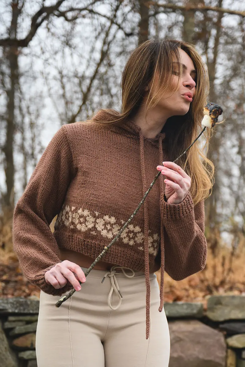Knit Kit - Frost Flowers Hooded Pullover 1