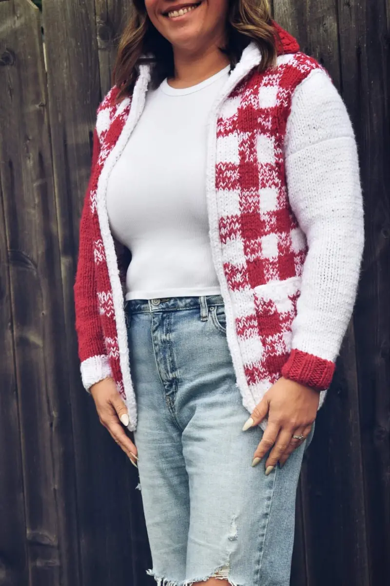 Knit Kit - Gingham Groove Cardigan 1