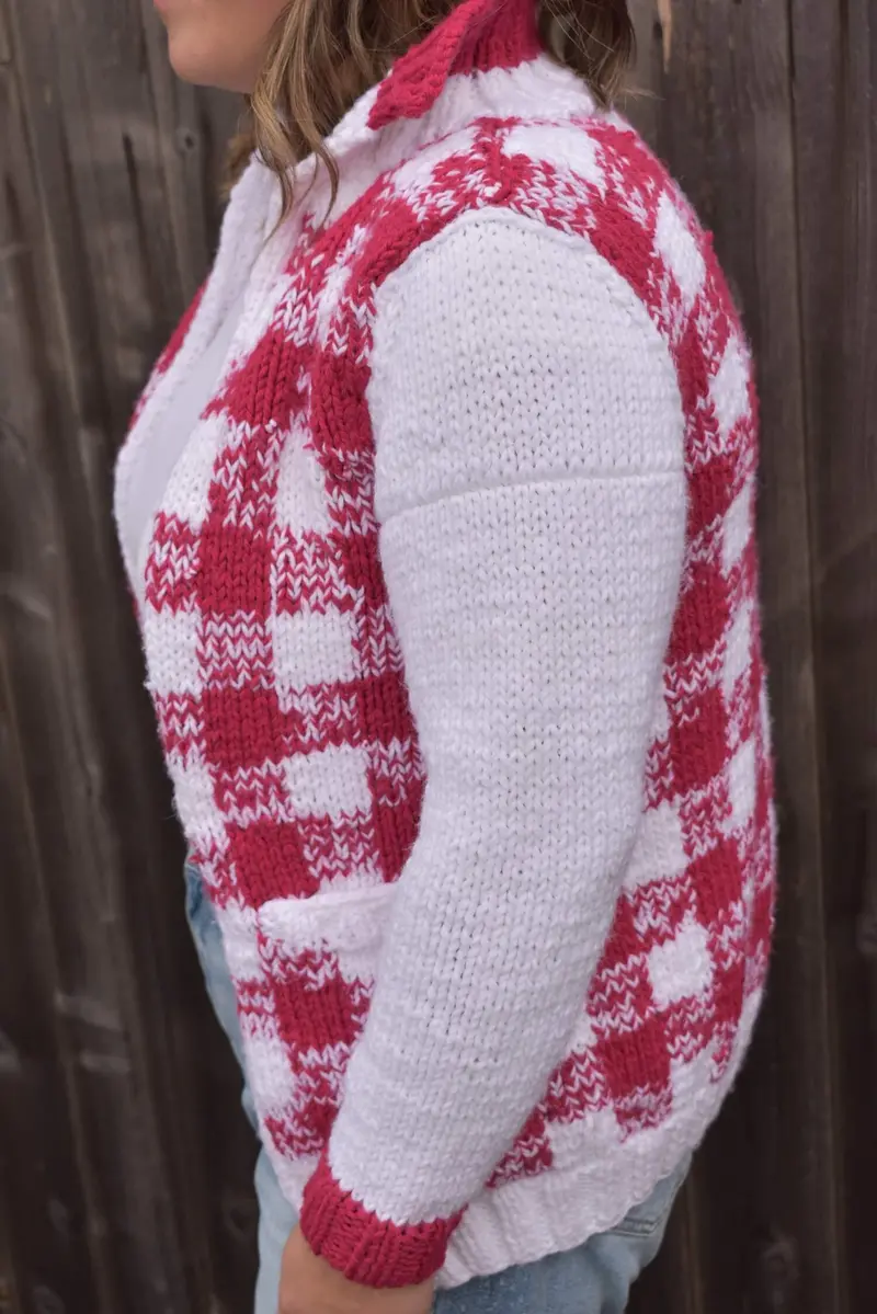 Knit Kit - Gingham Groove Cardigan 2