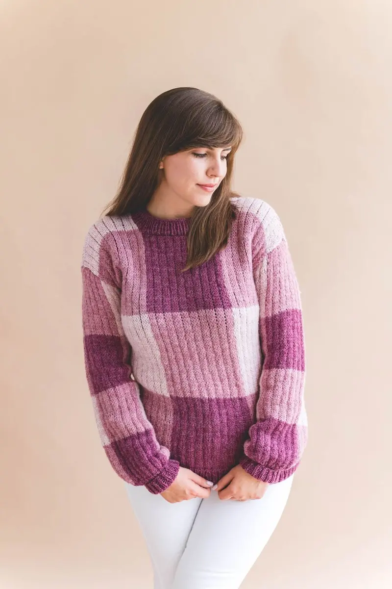 Knit Kit - Gingham Pullover 1
