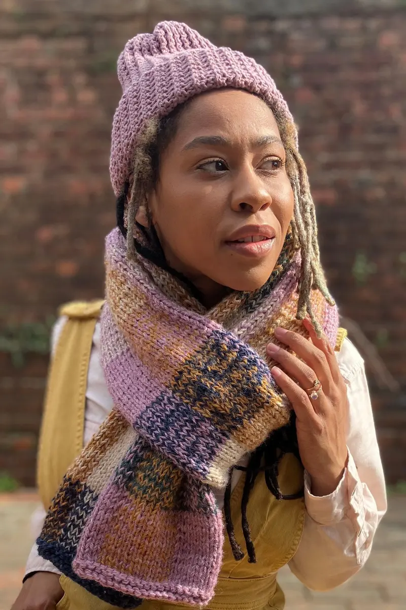 Knit Kit - Gingham To Me Baby Scarf 1
