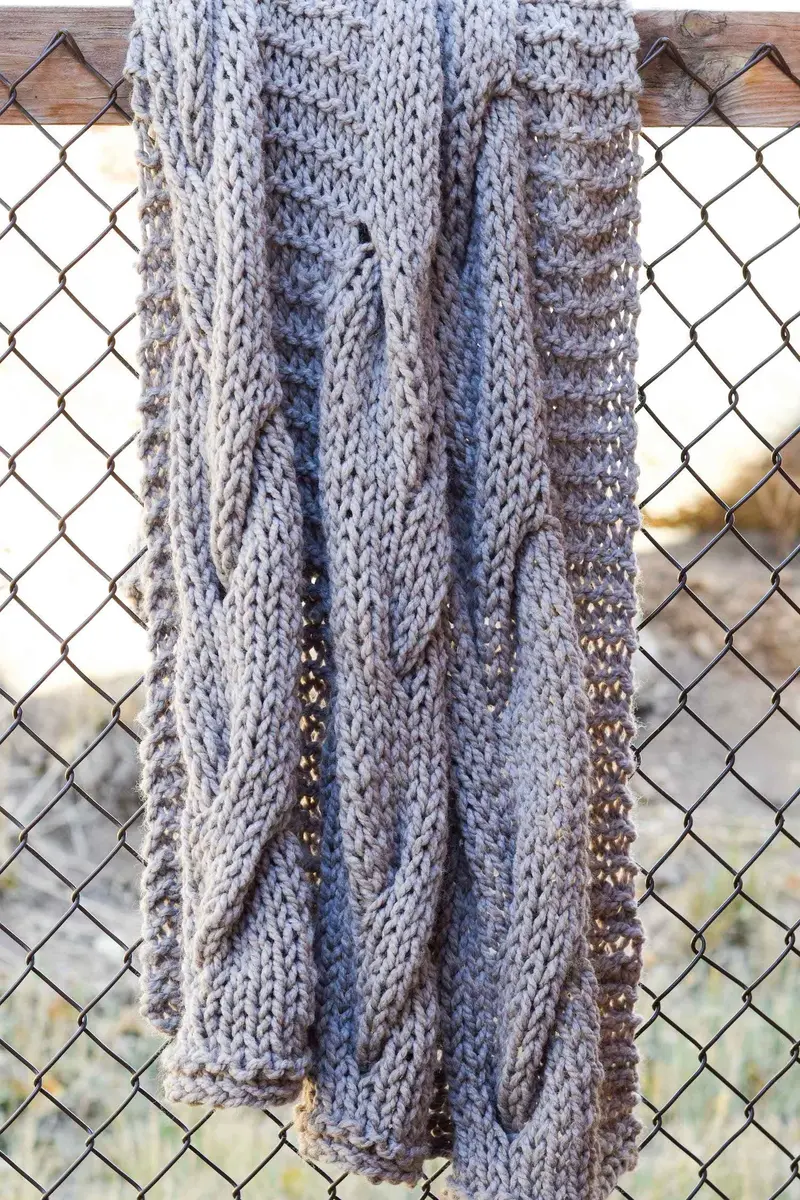 Knit Kit - Grand Cables Throw 1