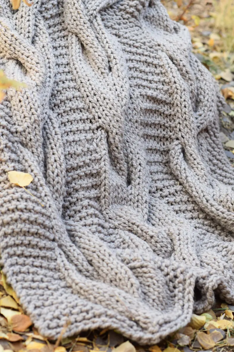 Knit Kit - Grand Cables Throw 2