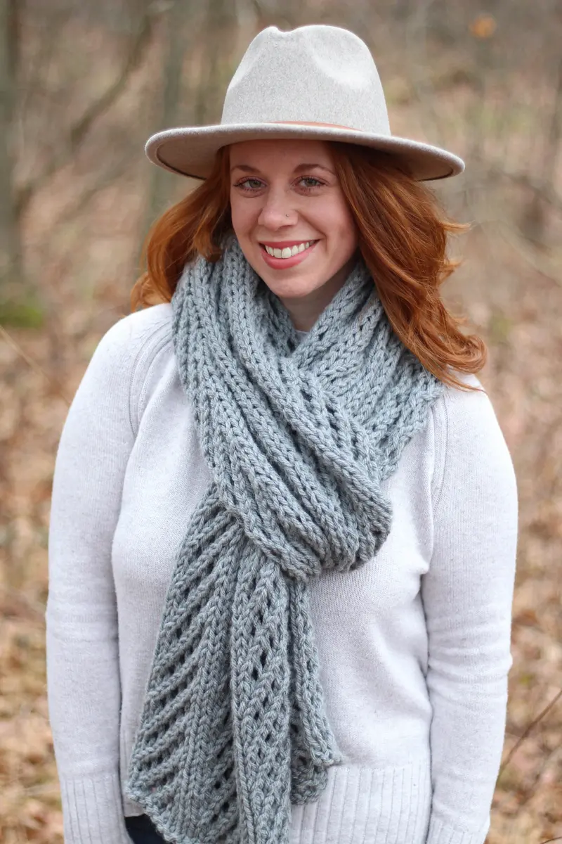 Knit Kit - Lattice Blanket Scarf 1