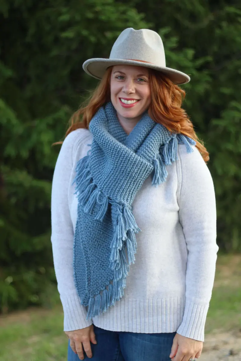 Knit Kit - Lucerne Fringe Scarf 1