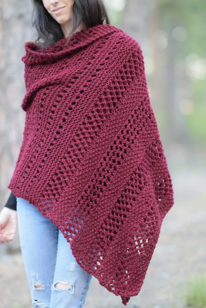 Knit Kit - Merlot Alpaca Wrap 1