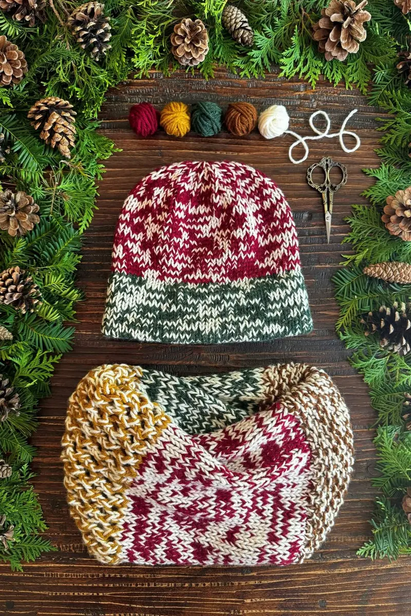Knit Kit - Mix And Marl Beanie & Cowl 1