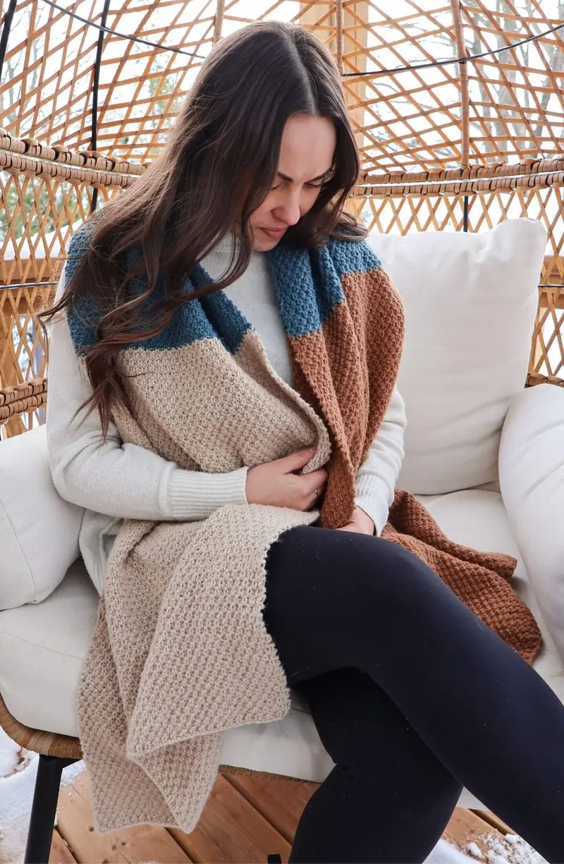 Knit Kit - Morning Tide Blanket Scarf 1