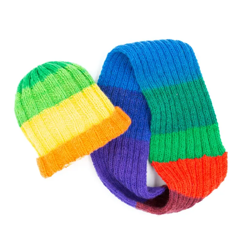 Knit Kit - Rainbow Hat And Cowl Set 1
