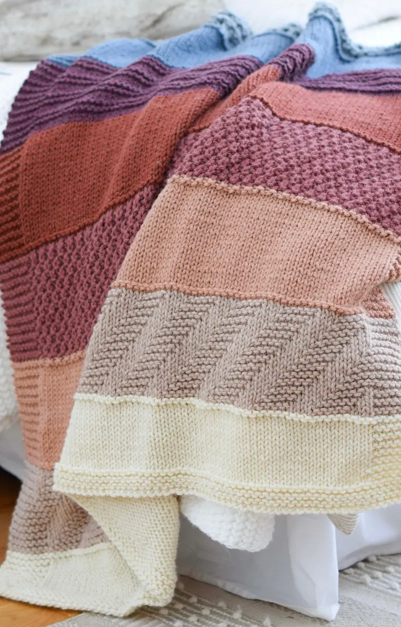 Knit Kit - Rocky Mountain Sampler Throw 2