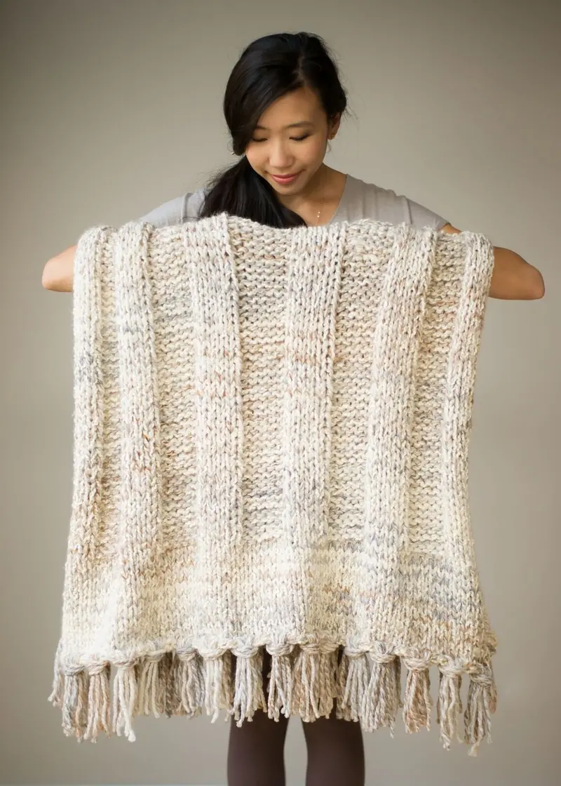 Knit Kit - Simple Chunky Ribbed Knit Blanket 2