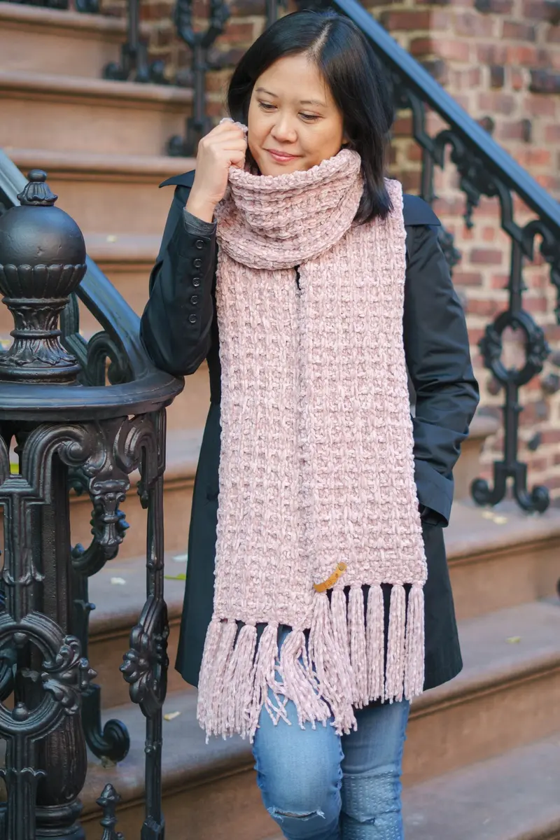 Knit Kit - Snowbird Waffle Scarf 1