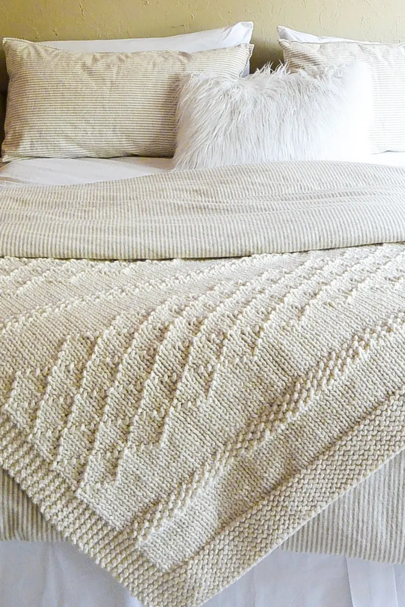 Knit Kit - Snuggly Autumn Lattice Throw 1